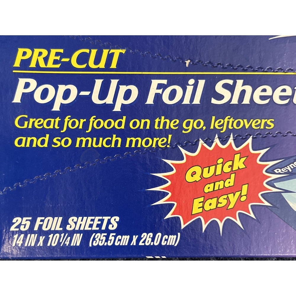 25 Pack Reynolds Wrappers Pre Cut Pop Up Aluminum Foil Sheets Easy Use! 2010 NOS - Picture 4 of 4